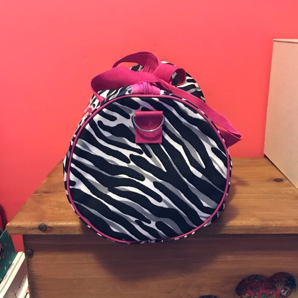 “Dance Feel the Beat” Small Zebra Print Duffel Bag - Picture 4 of 5